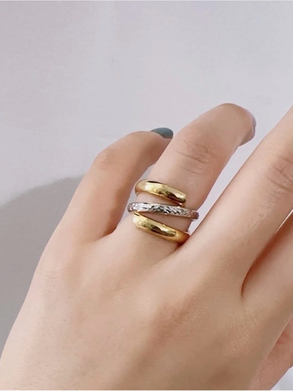 Ross-Simons Italian 14k solid gold Two-Tone Gold Spiral Ring. Size 6